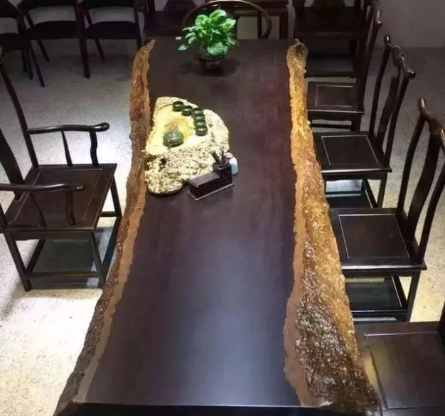 整块黑檀木大板桌办公桌